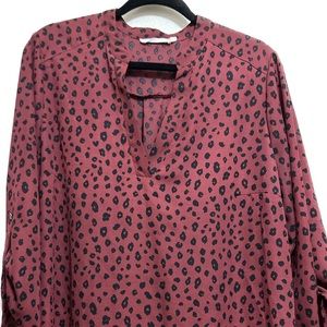 Lush Red Leopard Print Blouse